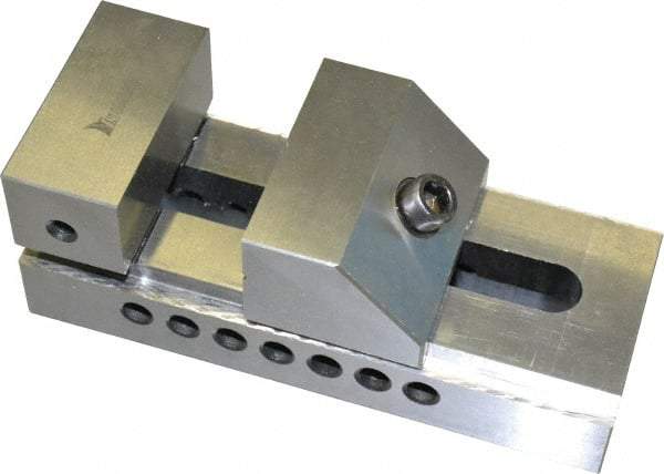 Interstate - 4" Jaw Width, 4-7/8" Jaw Opening Capacity, 1-3/4" Jaw Height, Toolmaker's Vise - Flat Jaw, 0.0002" Parallelism, 0.0002" Squareness, 9-5/8" OAL x 3-1/2" OAH - Eagle Tool & Supply