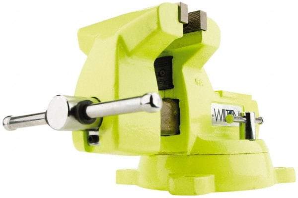 Wilton - 5" Jaw Width x 5-1/4" Jaw Opening Capacity, 3-3/4" Throat Depth, Bench & Pipe Combination Vise - 1/4 to 2-1/2" Pipe Capacity, Swivel Base, Bolt Down Attachment, Ductile Iron - Eagle Tool & Supply