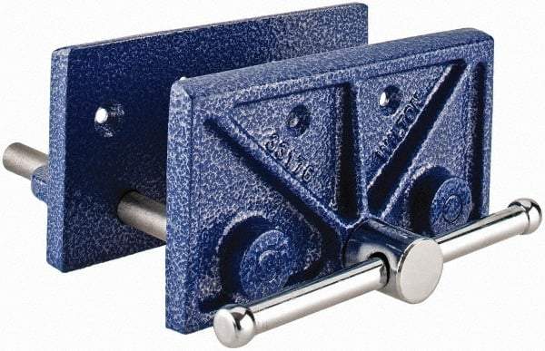 Wilton - 6-1/2" Jaw Width, 4-1/2" Jaw Opening, 3" Throat Depth, Cast Iron Woodworking Vise - 8-1/4" OAL x 7.3" OAW x 4.1" OAH, Standard Spindle - Eagle Tool & Supply