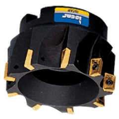 Iscar - 7 Inserts, 2-1/2" Cut Diam, 1" Arbor Diam, 0.39" Max Depth of Cut, Indexable Square-Shoulder Face Mill - 0/90° Lead Angle, 1-3/4" High, AP.. 1003 Insert Compatibility, Series Heli2000 - Eagle Tool & Supply