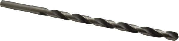 Michigan Drill - 35/64" Drill, 118° Point, High Speed Steel Silver Deming & Reduced Shank Drill Bit - Oxide Finish, 12" OAL, Straight Shank, 9" Flute Length, Right Hand Cut, Standard Point, Spiral Flute, Regular Spiral - Eagle Tool & Supply