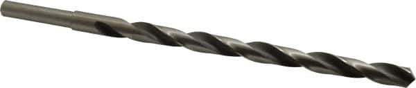 Michigan Drill - 19/32" Drill, 118° Point, High Speed Steel Silver Deming & Reduced Shank Drill Bit - Oxide Finish, 12" OAL, Straight Shank, 9" Flute Length, Right Hand Cut, Standard Point, Spiral Flute, Regular Spiral - Eagle Tool & Supply