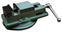 Interstate - 4" Jaw Width, 3-7/8" Jaw Opening Capacity, Horizontal Swivel Machine Vise - Manual Operation, 4,496 Lb Capacity, 1 Station, 12.97" Long x 3.7" High x 1-13/64" Deep, 1-1/8" Jaw Height, Cast Iron - Eagle Tool & Supply
