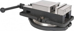 Interstate - 5" Jaw Width, 4-19/32" Jaw Opening Capacity, Horizontal Swivel Machine Vise - Manual Operation, 4,945 Lb Capacity, 1 Station, 14.3" Long x 3.95" High x 1-11/32" Deep, 0.98" Jaw Height, Cast Iron - Eagle Tool & Supply