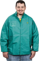 OnGuard - Size M, Green, Chemical, Rain, Flame Resistant/Retardant Jacket - 50" Chest, 1 Pocket - Eagle Tool & Supply