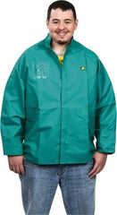 OnGuard - Size L, Green, Chemical, Rain, Flame Resistant/Retardant Jacket - 54" Chest, 1 Pocket - Eagle Tool & Supply