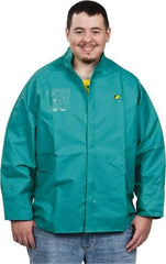 OnGuard - Size 2XL, Green, Chemical, Rain, Flame Resistant/Retardant Jacket - 62" Chest, 1 Pocket - Eagle Tool & Supply