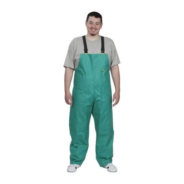 OnGuard - Size M, Green, Chemical Bib Overall - 1 Pocket, Open Ankle, Open Wrist - Eagle Tool & Supply