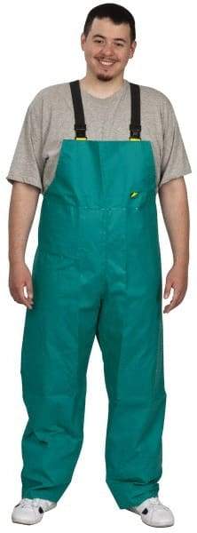 OnGuard - Size 2XL, Green, Chemical Bib Overall - 1 Pocket, Open Ankle, Open Wrist - Eagle Tool & Supply