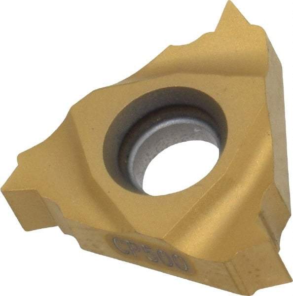 Seco - 16NR Internal Right Hand 14 NPT Laydown Threading Insert - Grade CP500, TiAlN/TiN Coated Carbide - Eagle Tool & Supply