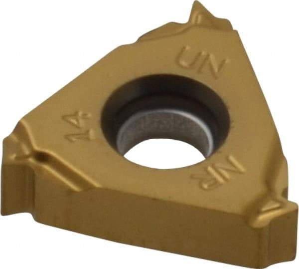 Seco - 16NR Internal Right Hand 14 UN Laydown Threading Insert - Grade CP500, TiAlN/TiN Coated Carbide - Eagle Tool & Supply