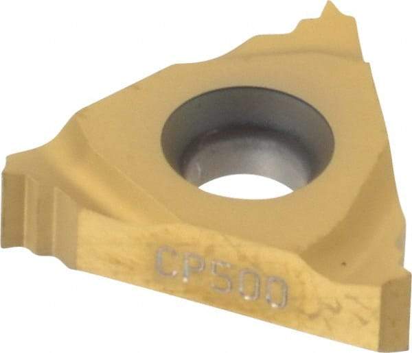 Seco - 16NR Internal Right Hand 20 UN Laydown Threading Insert - Grade CP500, TiAlN/TiN Coated Carbide - Eagle Tool & Supply