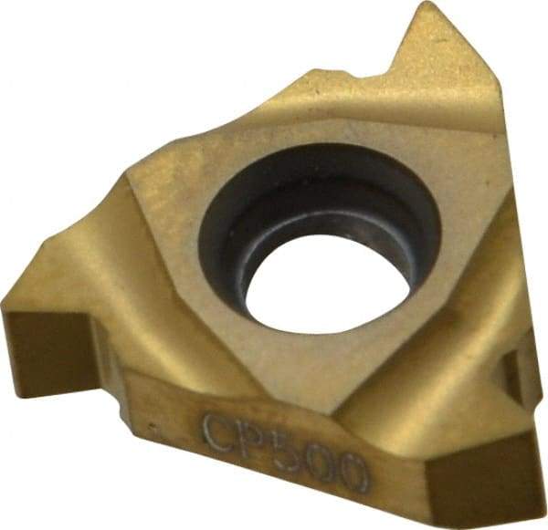 Seco - 16NR Internal Right Hand 8 UN Laydown Threading Insert - Grade CP500, TiAlN/TiN Coated Carbide - Eagle Tool & Supply