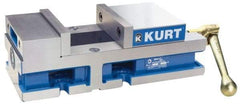 Kurt - 6" Jaw Width, 4" Jaw Opening Capacity, Horizontal Stationary Machine Vise - Manual Operation, 6,356 Lb Capacity, 1 Station, 14.88" Long x 4.6720" High x 1-31/64" Deep, 1.735" Jaw Height, 80 Lb Max Clamp Force - Eagle Tool & Supply