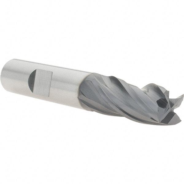 Niagara Cutter - 1/2", 1" LOC, 1/2" Shank Diam, 3" OAL, 4 Flute, Solid Carbide Square End Mill - Single End, AlTiN Finish, Spiral Flute, Variable° Helix, Centercutting, Right Hand Cut, Right Hand Flute, Series STS430 - Eagle Tool & Supply