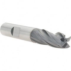 Niagara Cutter - 1/2", 1" LOC, 1/2" Shank Diam, 3" OAL, 4 Flute, Solid Carbide Square End Mill - Single End, AlTiN Finish, Spiral Flute, Variable° Helix, Centercutting, Right Hand Cut, Right Hand Flute, Series STS430 - Eagle Tool & Supply