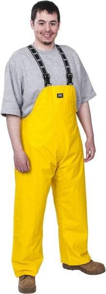 Helly Hansen - Size M, Yellow, Rain Bib Overall - 1 Pocket, Open Ankle - Eagle Tool & Supply