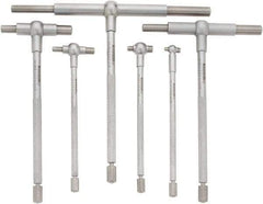 SPI - 6 Piece, 5/16 to 6 Inch, Hardened Tool Steel, Satin Chrome Finish, Telescoping Gage Set - Includes Vinyl Pouch - Eagle Tool & Supply