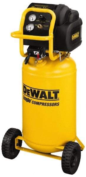 DeWALT - 1.6 Running HP, 5.4 CFM at 90 psi Vertical Port Electric Compressor - 15 Gallon Tank, 15 Amp, 200 Max psi, 120V - Eagle Tool & Supply