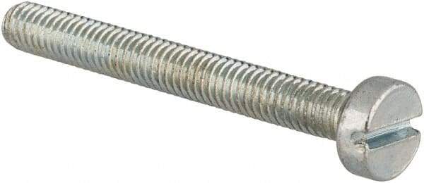 Value Collection - M3x0.50, 25mm Length Under Head Slotted Drive Machine Screw - Cheese Head, Grade 4.8 Steel, Zinc-Plated Finish, Without Washer - Eagle Tool & Supply