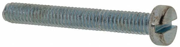 Value Collection - M4x0.70, 30mm Length Under Head Slotted Drive Machine Screw - Cheese Head, Grade 4.8 Steel, Zinc-Plated Finish, Without Washer - Eagle Tool & Supply