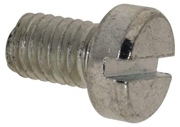 Value Collection - M5x0.80, 8mm Length Under Head Slotted Drive Machine Screw - Cheese Head, Grade 4.8 Steel, Zinc-Plated Finish, Without Washer - Eagle Tool & Supply