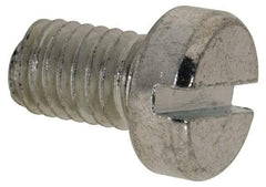 Value Collection - M5x0.80, 8mm Length Under Head Slotted Drive Machine Screw - Cheese Head, Grade 4.8 Steel, Zinc-Plated Finish, Without Washer - Eagle Tool & Supply