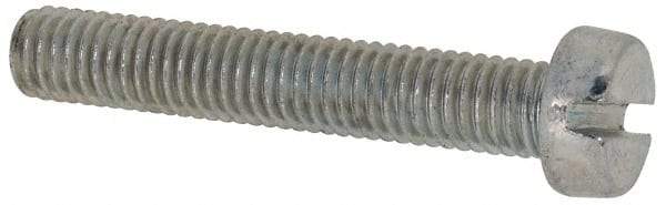 Value Collection - M5x0.80, 30mm Length Under Head Slotted Drive Machine Screw - Cheese Head, Grade 4.8 Steel, Zinc-Plated Finish, Without Washer - Eagle Tool & Supply
