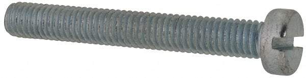 Value Collection - M6x1.00, 45mm Length Under Head Slotted Drive Machine Screw - Cheese Head, Grade 4.8 Steel, Zinc-Plated Finish, Without Washer - Eagle Tool & Supply