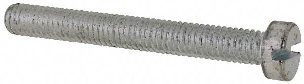 Value Collection - M6x1.00, 50mm Length Under Head Slotted Drive Machine Screw - Cheese Head, Grade 4.8 Steel, Zinc-Plated Finish, Without Washer - Eagle Tool & Supply