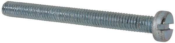 Value Collection - M6x1.00, 60mm Length Under Head Slotted Drive Machine Screw - Cheese Head, Grade 4.8 Steel, Zinc-Plated Finish, Without Washer - Eagle Tool & Supply
