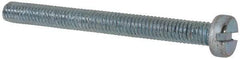 Value Collection - M6x1.00, 60mm Length Under Head Slotted Drive Machine Screw - Cheese Head, Grade 4.8 Steel, Zinc-Plated Finish, Without Washer - Eagle Tool & Supply