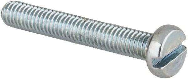 Value Collection - M3x0.50, 20mm Length Under Head Slotted Drive Machine Screw - Cheese Head, Grade 4.8 Steel, Zinc-Plated Finish, Without Washer - Eagle Tool & Supply