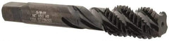 Hertel - 5/8-11 UNC 4 Flute 3B Bottoming Spiral Flute Tap - High Speed Steel, Oxide Finish, 3-13/16" OAL, Right Hand Flute, Right Hand Thread, H3 - Eagle Tool & Supply