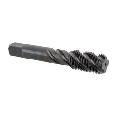 Hertel - 3/4-10 UNC 4 Flute Bottoming Spiral Flute Tap - High Speed Steel, Oxide Finish, 4-1/4" OAL, Right Hand Flute, Right Hand Thread, H3 - Eagle Tool & Supply