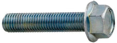 Value Collection - 1/2-13 UNC, 1" Length Under Head, Hex Drive Flange Bolt - 1" Thread Length, Grade 2 Steel, Serrated Flange, Zinc-Plated Finish - Eagle Tool & Supply