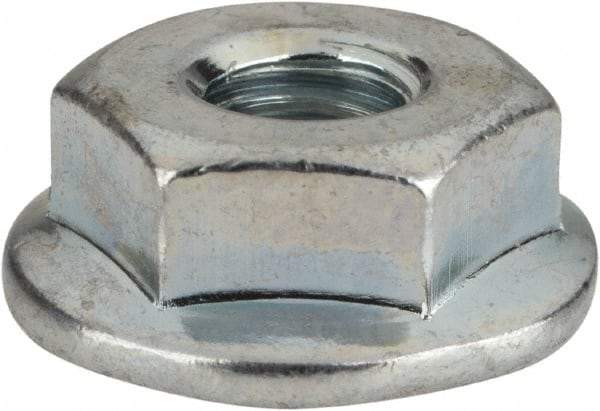 Value Collection - #12-24, 19/32" Flange Diam, Serrated Flange Nut - Grade Grade 2 Steel, Zinc-Plated Finish, 0.236" Flange Height - Eagle Tool & Supply