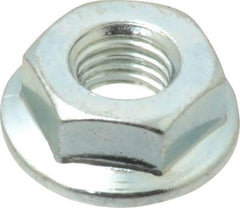 Value Collection - 1/4-28, 19/32" Flange Diam, Serrated Flange Nut - Grade Grade 2 Steel, Zinc-Plated Finish, 0.236" Flange Height - Eagle Tool & Supply