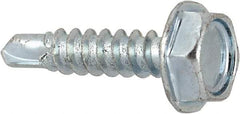 Value Collection - #6, Hex Washer Head, Hex Drive, 5/8" Length Under Head, #2 Point, Self Drilling Screw - Grade 1016-1024 Steel, Zinc-Plated Finish - Eagle Tool & Supply