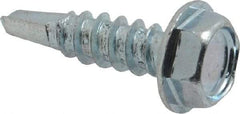 Value Collection - #8, Hex Washer Head, Hex Drive, 5/8" Length Under Head, #2 Point, Self Drilling Screw - Grade 1016-1024 Steel, Zinc-Plated Finish - Eagle Tool & Supply