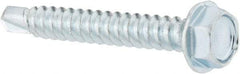 Value Collection - #8, Hex Washer Head, Hex Drive, 1-1/4" Length Under Head, #2 Point, Self Drilling Screw - Grade 1016-1024 Steel, Zinc-Plated Finish - Eagle Tool & Supply