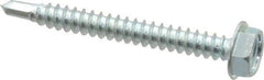 Value Collection - #10, Hex Washer Head, Hex Drive, 1-3/4" Length Under Head, #3 Point, Self Drilling Screw - Grade 1016-1024 Steel, Zinc-Plated Finish - Eagle Tool & Supply