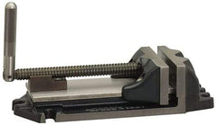 Cardinal Tool - 6" Jaw Opening Capacity x 2" Throat Depth, Horizontal Drill Press Vise - 6" Wide Jaw, Stationary Base, Rapid Action, 15" OAL x 3-11/16" Overall Height, Steel - Eagle Tool & Supply