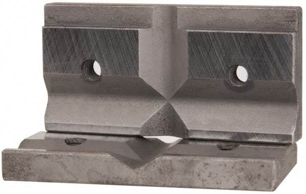 Cardinal Tool - 3" Wide x 1.5mm High, V-Groove Vise Jaw - Hard, Steel, Fixed Jaw, Compatible with 3" Vises - Eagle Tool & Supply