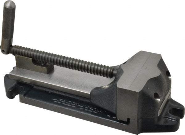 Cardinal Tool - 4" Jaw Opening Capacity x 1-1/2" Throat Depth, Horizontal Drill Press Vise - 4" Wide Jaw, Stationary Base, Rapid Action, 11-1/2" OAL x 2-7/8" Overall Height, Steel - Eagle Tool & Supply