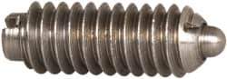 Gibraltar - 8-32, 7/16" Thread Length, 0.052" Plunger Projection, Stainless Steel Threaded Spring Plunger - 0.07" Max Plunger Diam, 0.437" Plunger Length, 0.5 Lb Init End Force, 1.5 Lb Final End Force - Eagle Tool & Supply