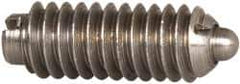 Gibraltar - 8-32, 7/16" Thread Length, 0.052" Plunger Projection, Stainless Steel Threaded Spring Plunger - 0.07" Max Plunger Diam, 0.437" Plunger Length, 0.5 Lb Init End Force, 1.5 Lb Final End Force - Eagle Tool & Supply