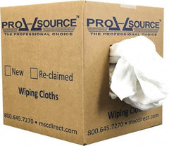 PRO-SOURCE - Wide Virgin Cotton Rags - White, Fleece and Sweatshirt, Low Lint, 5 Lbs. at 3 to 4 per Pound, Box - Eagle Tool & Supply