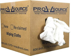 PRO-SOURCE - Wide Virgin Cotton Rags - White, Fleece and Sweatshirt, Low Lint, 10 Lbs. at 3 to 4 per Pound, Box - Eagle Tool & Supply