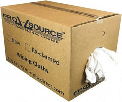 PRO-SOURCE - Wide Virgin Cotton Rags - White, Fleece and Sweatshirt, Low Lint, 25 Lbs. at 3 to 4 per Pound, Box - Eagle Tool & Supply